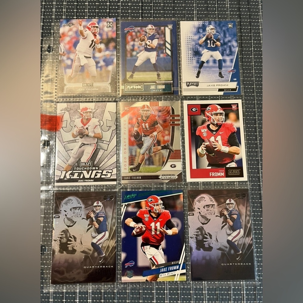 🏈 Jake Fromm, Lot of 9 NFL Football Trading Cards